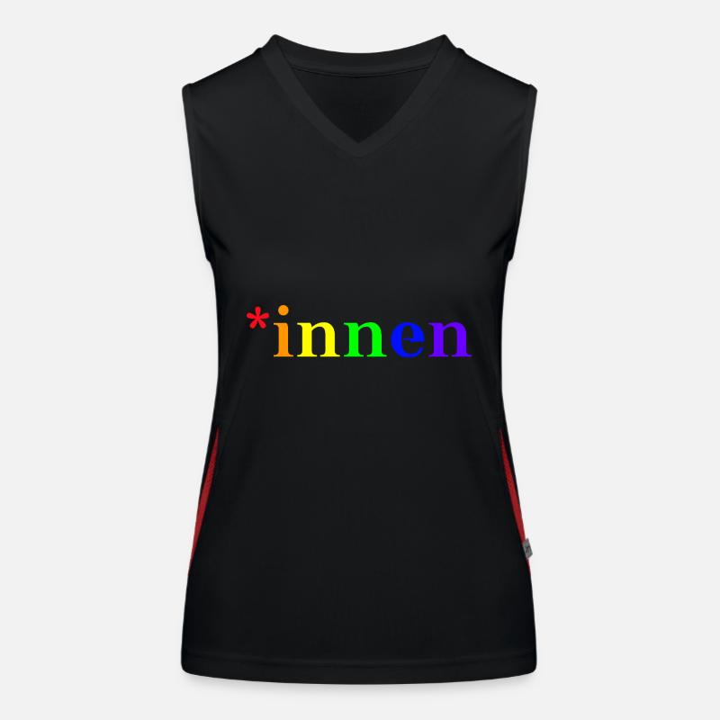 *innen Geschenkidee Gendern Regenbogenfarben queer Funktionelles Kontrast-Tank Top für Frauen