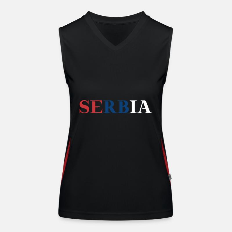 Serbie Idée cadeau Drapeau serbe Serbie Débardeur respirant contrasté Femme
