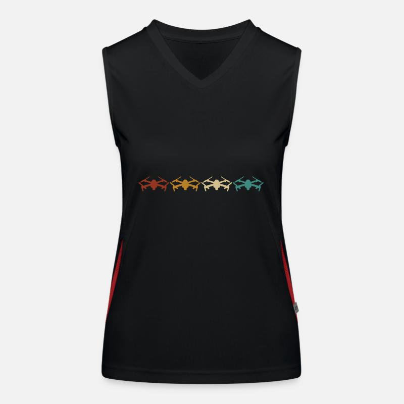 Retro Drones Drone Drones Quadcopter Women's Functional Contrast Tank Top