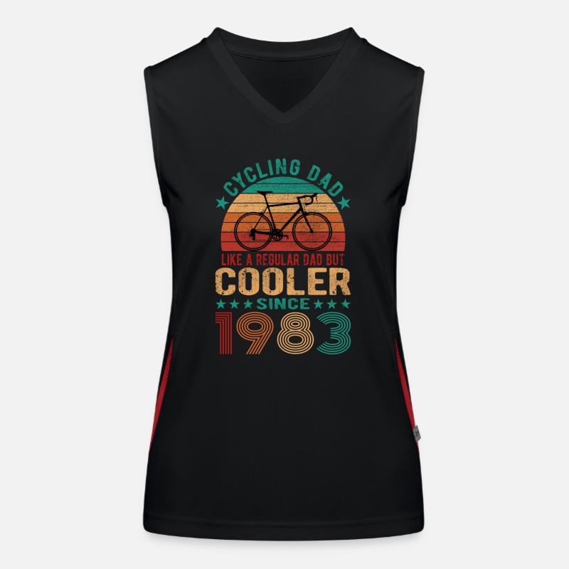 Cycling Dad Like A Regular Dad Cooler Since 1983 Funktionelles Kontrast-Tank Top für Frauen