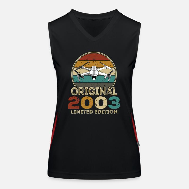 Drone Pilot Whoop Copter FPV UAS Pilot Drone 2003 Débardeur respirant contrasté Femme