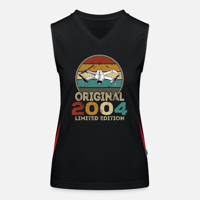 Drone Pilot Whoop Copter FPV UAS Pilot Drone 2004 Débardeur respirant contrasté Femme