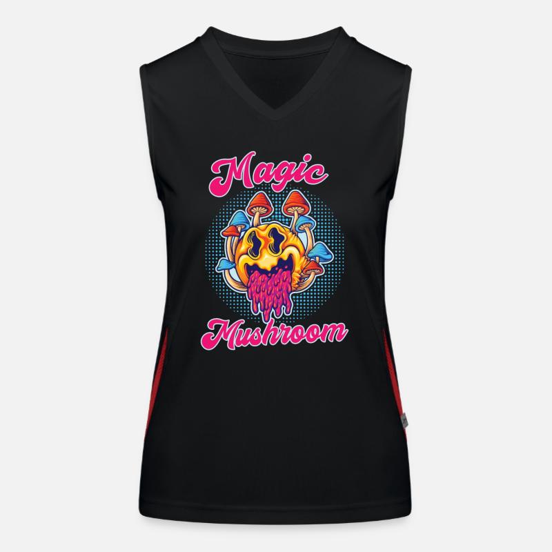 Magic Mushroom Psychedelic Art Women's Functional Contrast Tank Top