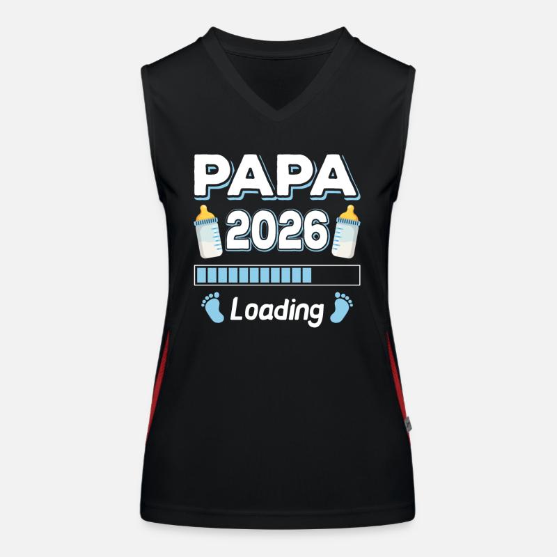 Papa 2026 Loading Mama Papa Eltern Sohn Tochter Funktionelles Kontrast-Tank Top für Frauen