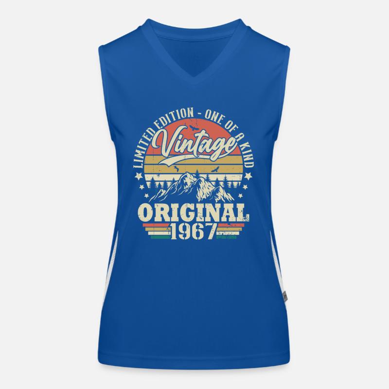 Vintage Geburtstag Geschenkidee Original 1967 Funktionelles Kontrast-Tank Top für Frauen