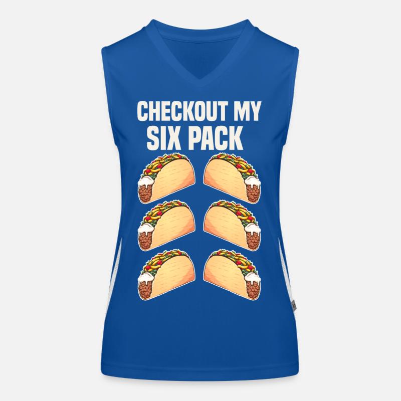 taco checkout my six pack Funktionelles Kontrast-Tank Top für Frauen