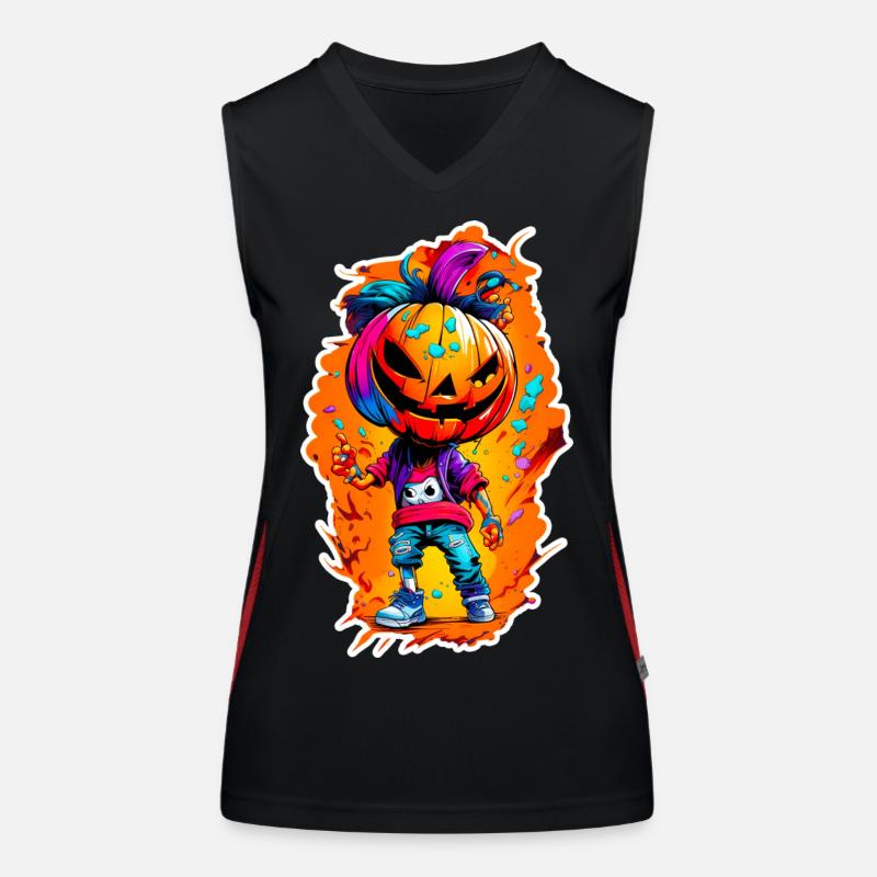 Jack o Lantern 01 Women's Functional Contrast Tank Top