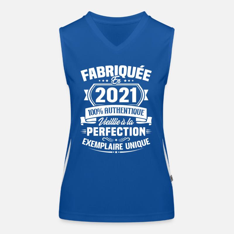 Fabriquée en 2021 - Cadeau d'anniversaire 2 ans Débardeur respirant contrasté Femme