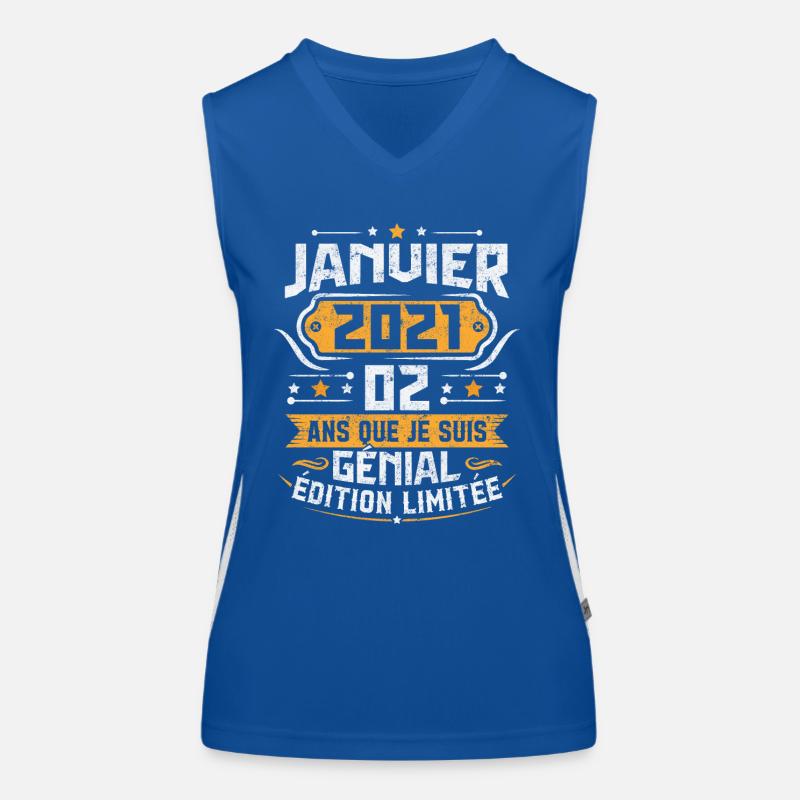 Retro Geburtstagsgeschenk 2 Jahre Januar 2021 Funktionelles Kontrast-Tank Top für Frauen