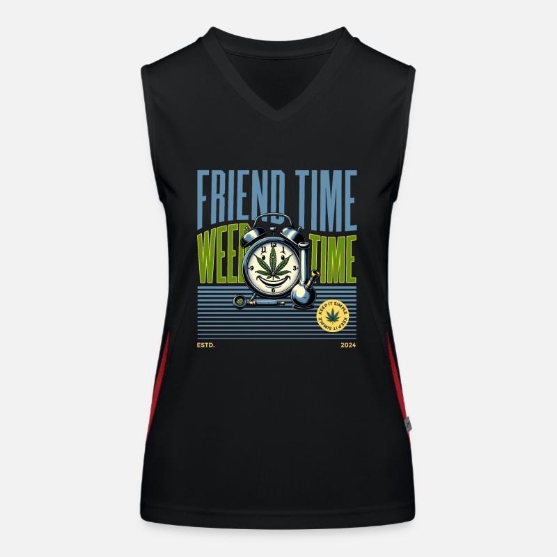 Weed Time Women's Functional Contrast Tank Top