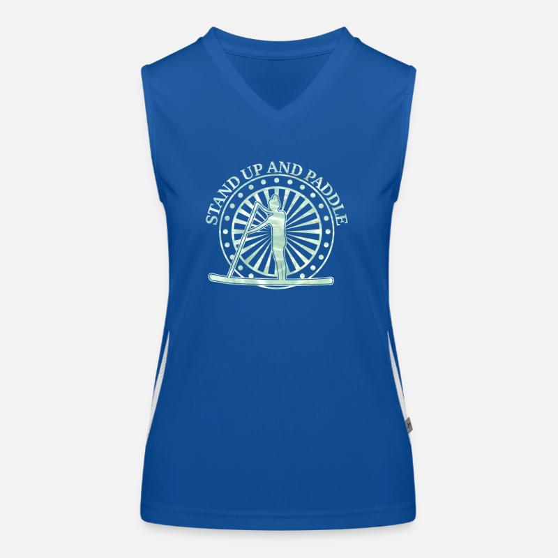 Cool Stand Up and Paddle Saying Board Gift Women's Functional Contrast Tank Top