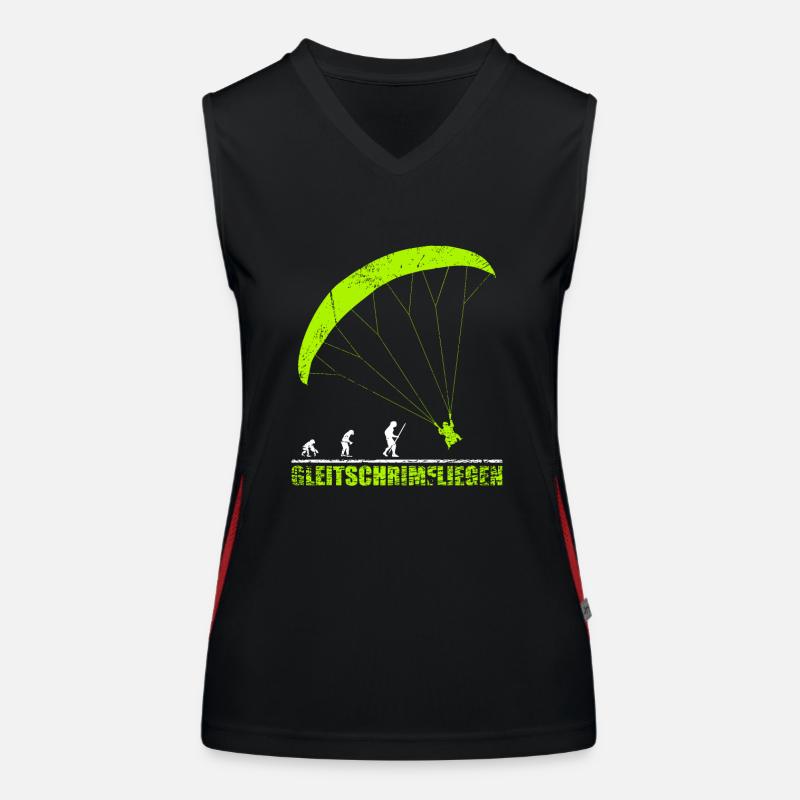 Gleitschirmfliegen Evolution Geschenk Funktionelles Kontrast-Tank Top für Frauen