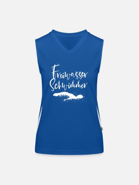 Schwimmen - Funktionelles Kontrast-Tank Top für Frauen - Royal/Weiß - Vorne