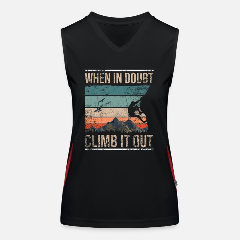 Retro climbing bouldering boulder Women's Functional Contrast Tank Top