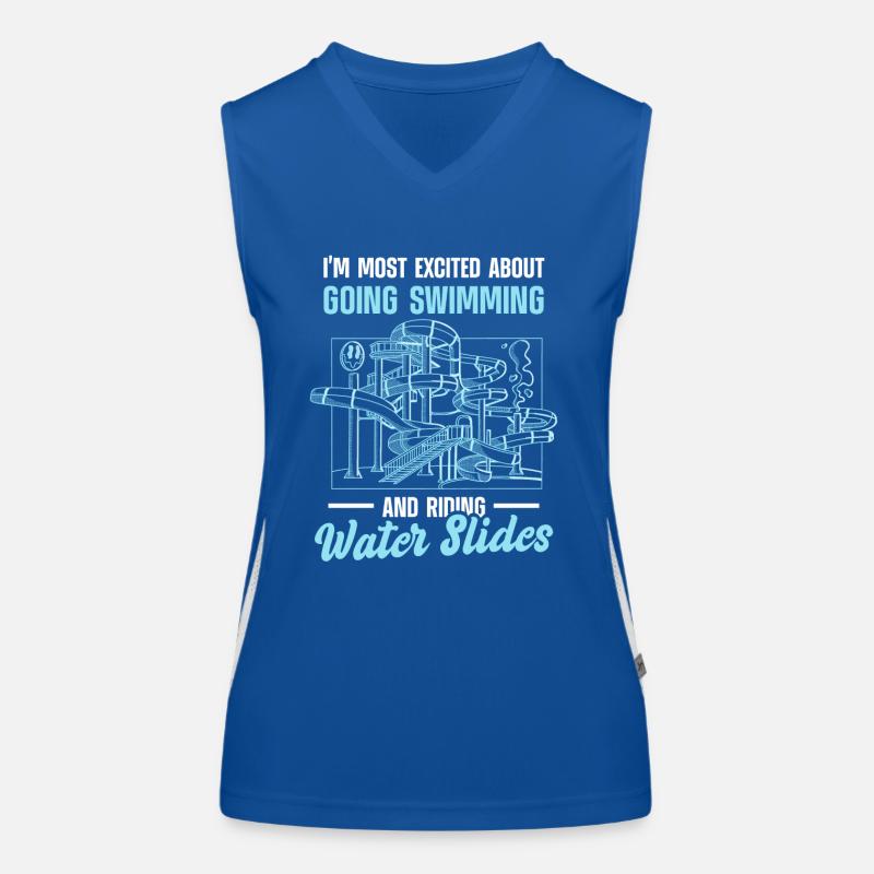 Wasserrutsche Schwimmbad Freibad Rutschen Funktionelles Kontrast-Tank Top für Frauen