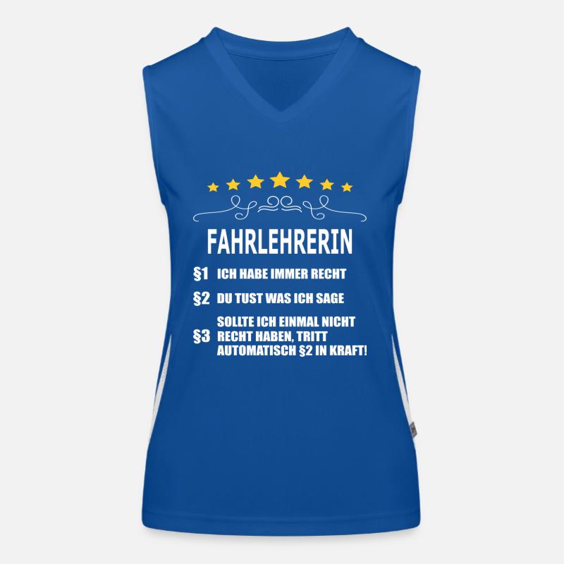 FAHRLEHRERIN Funktionelles Kontrast-Tank Top für Frauen