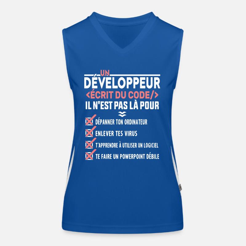 Un Développeur Écrit du Code Cadeau Débardeur respirant contrasté Femme