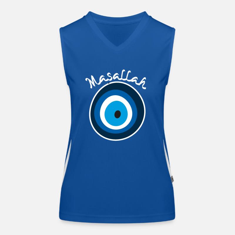 Masallah nazar, evil eye Women's Functional Contrast Tank Top