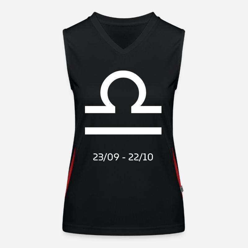 Sternzeichen Astrologisches Zeichen Waage Funktionelles Kontrast-Tank Top für Frauen