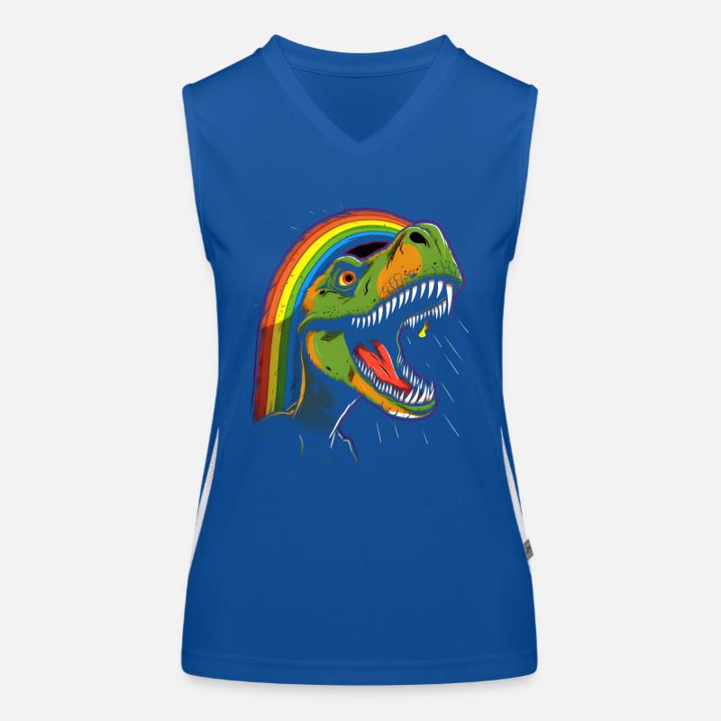 Regenbogen Tyrannosaurus Funktionelles Kontrast-Tank Top für Frauen