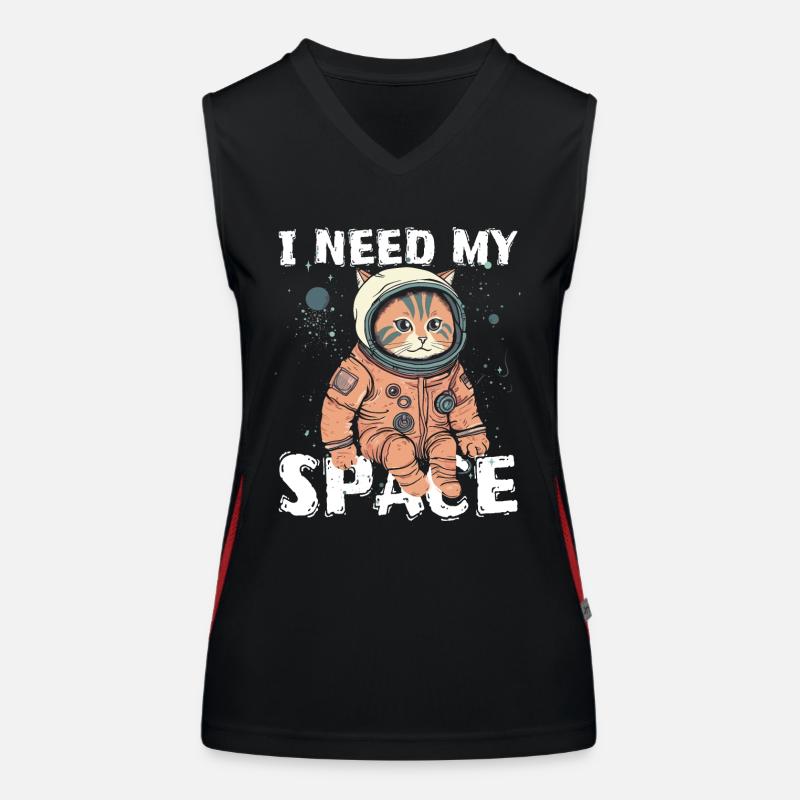 Chat J’ai besoin de mon chat d’astronomie de jeu de mots spatial Débardeur respirant contrasté Femme