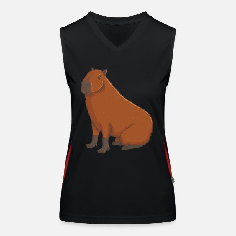 Capybara sits Women's Functional Contrast Tank Top