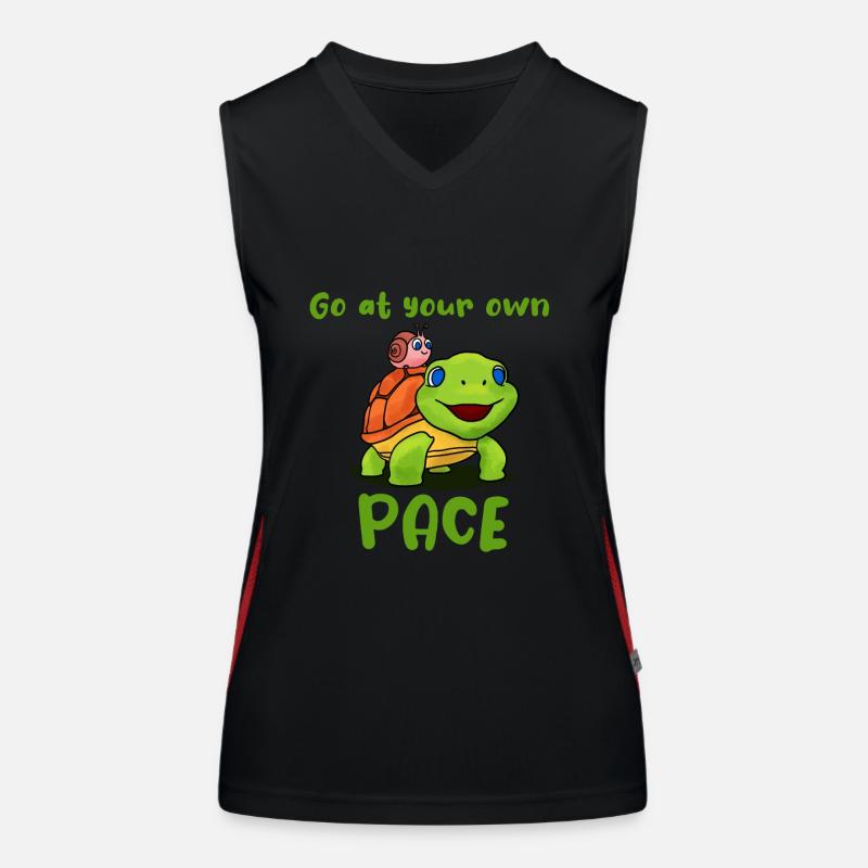 Tempo Turtle drôle Débardeur respirant contrasté Femme