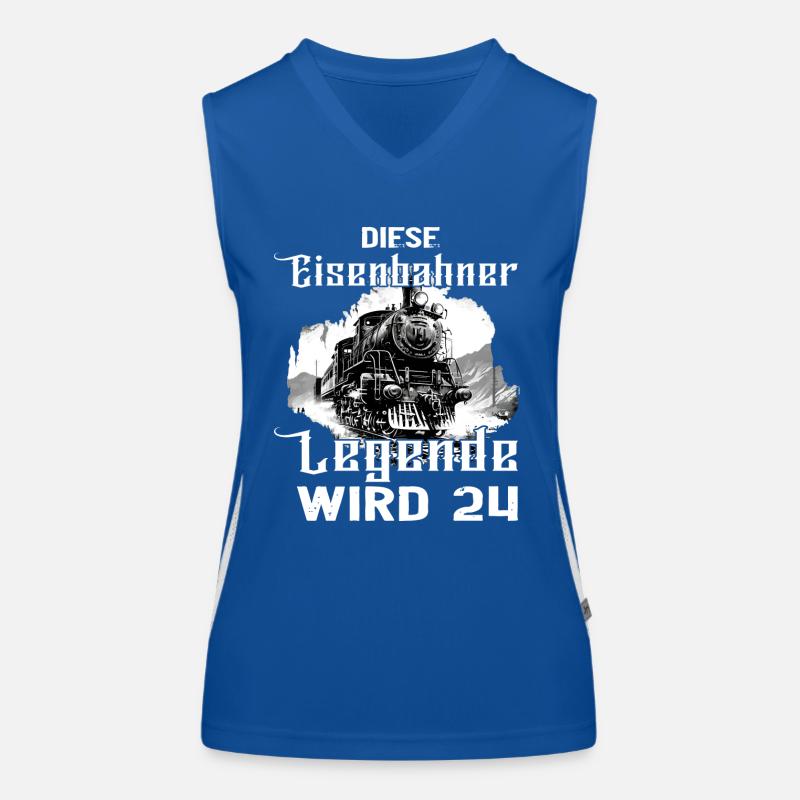 Eisenbahner 24 Geburtstag Eisenbahn Spruch Funktionelles Kontrast-Tank Top für Frauen
