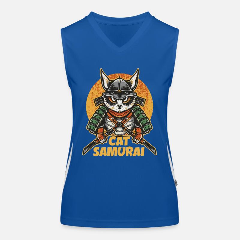 Katze Samurai Funktionelles Kontrast-Tank Top für Frauen