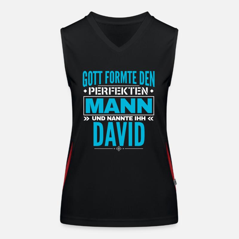 David Name Design Funktionelles Kontrast-Tank Top für Frauen