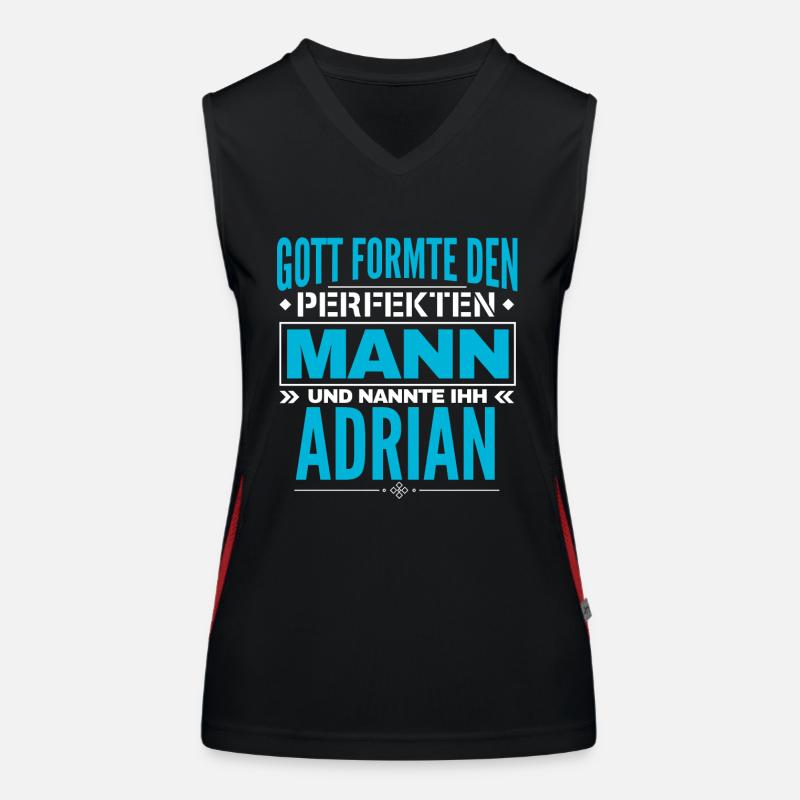 Adrian Name Design Funktionelles Kontrast-Tank Top für Frauen