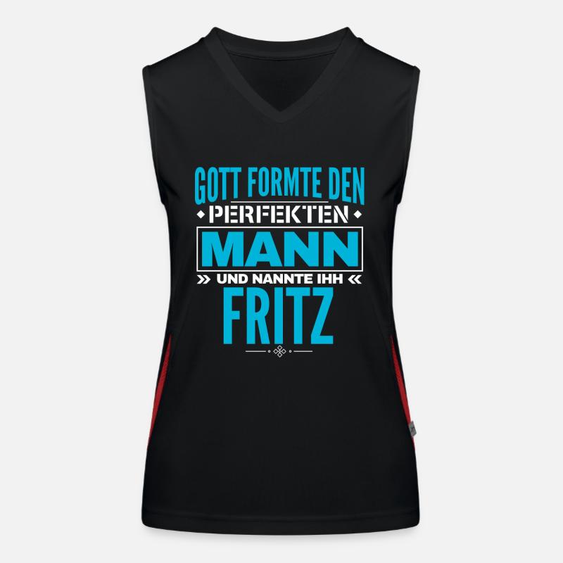 Fritz Name Design Funktionelles Kontrast-Tank Top für Frauen
