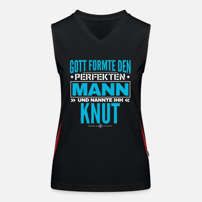 Knut Name Design Funktionelles Kontrast-Tank Top für Frauen