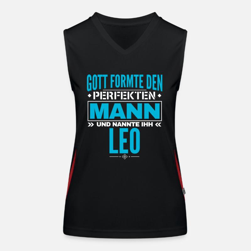 Leo Name Design Funktionelles Kontrast-Tank Top für Frauen