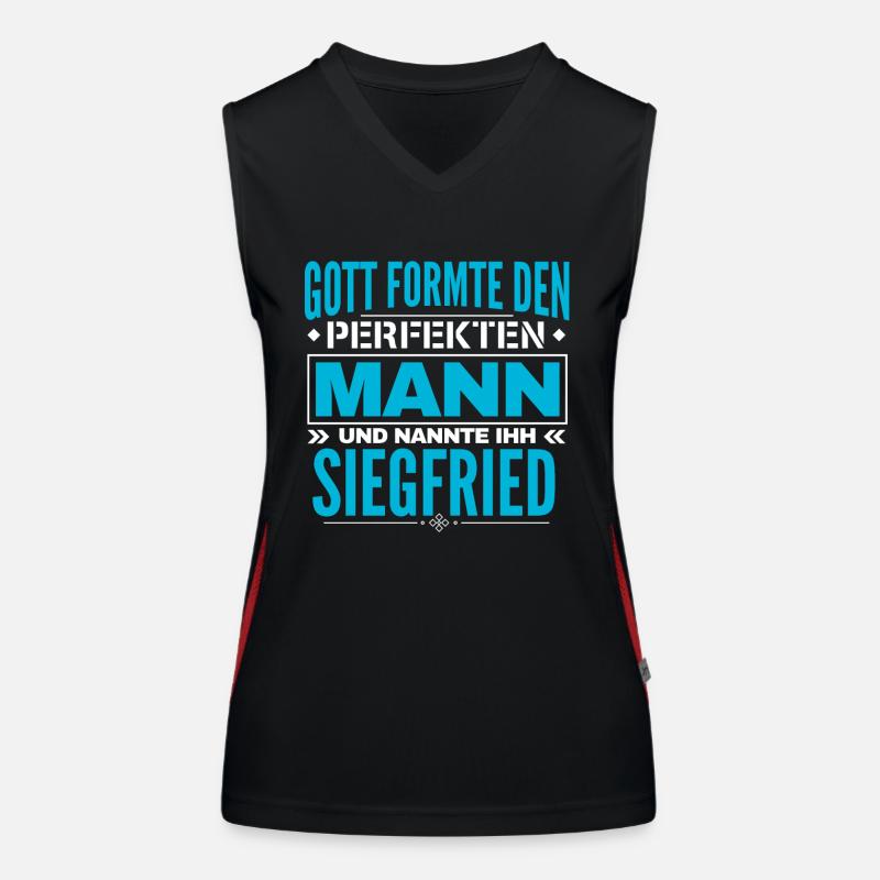 Siegfried Name Design Funktionelles Kontrast-Tank Top für Frauen