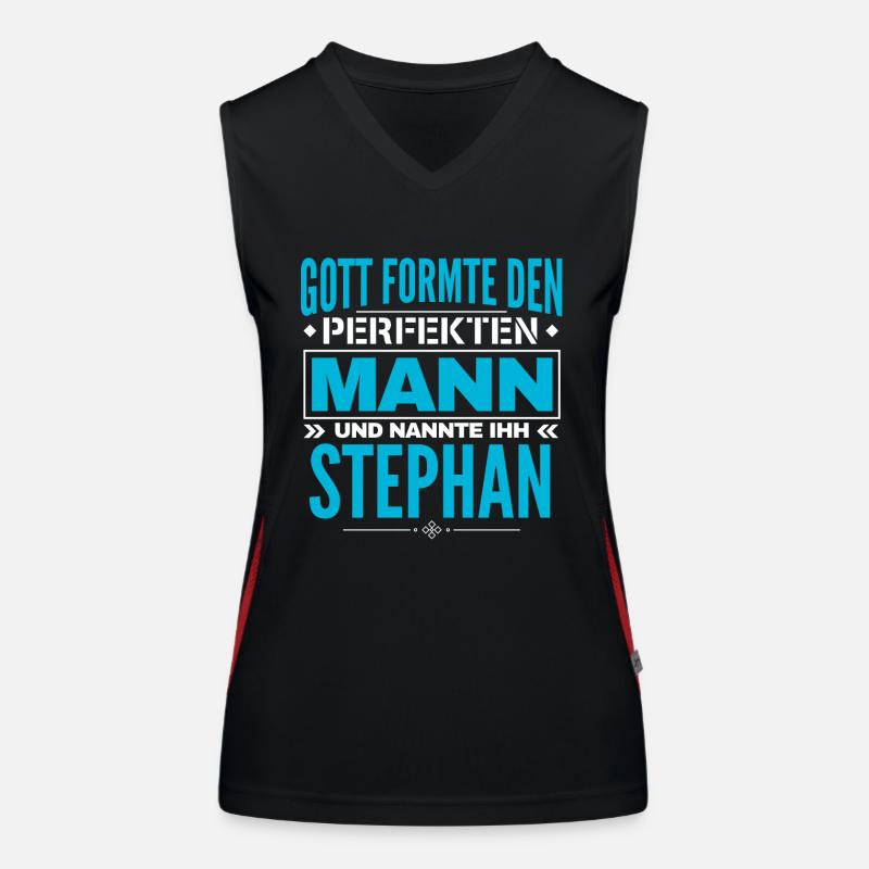 Stephan Name Design Funktionelles Kontrast-Tank Top für Frauen
