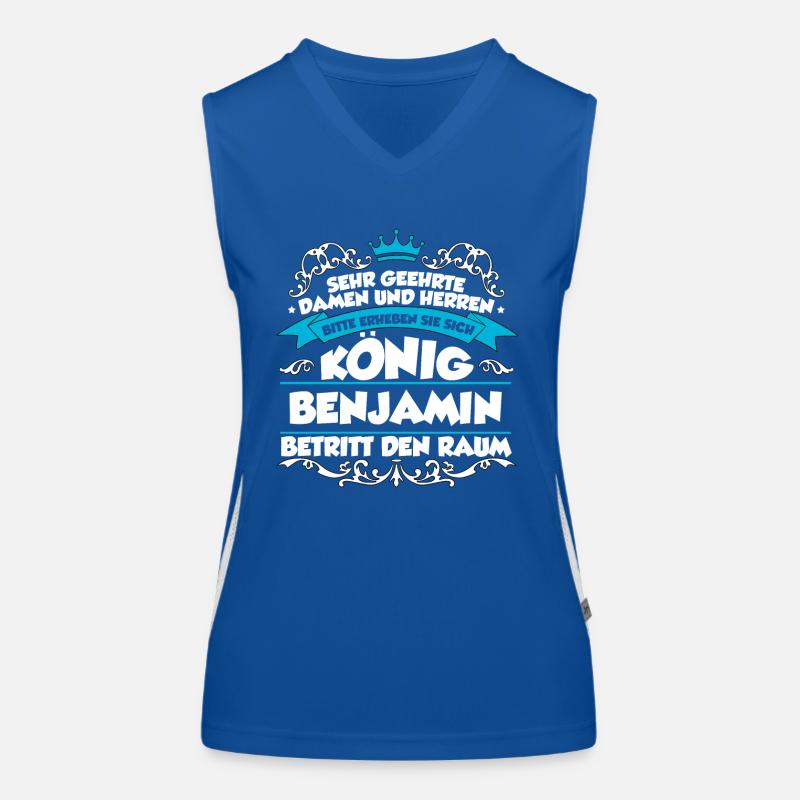 Benjamin Name Design Funktionelles Kontrast-Tank Top für Frauen