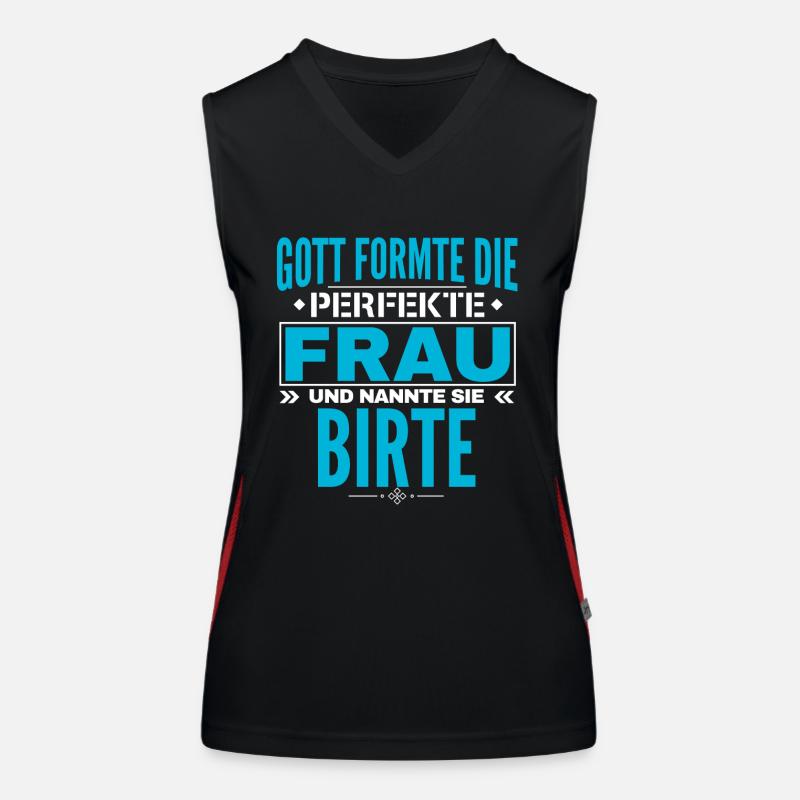Conception du nom Birte Débardeur respirant contrasté Femme