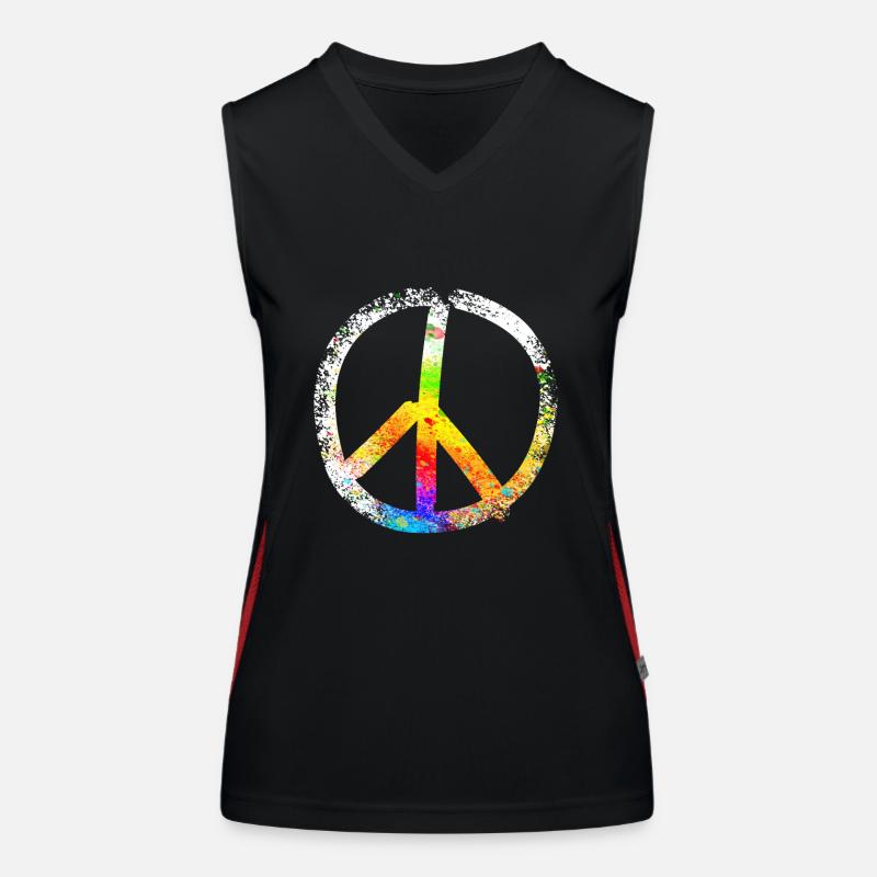 peace sign speckled 03 Funktionelles Kontrast-Tank Top für Frauen