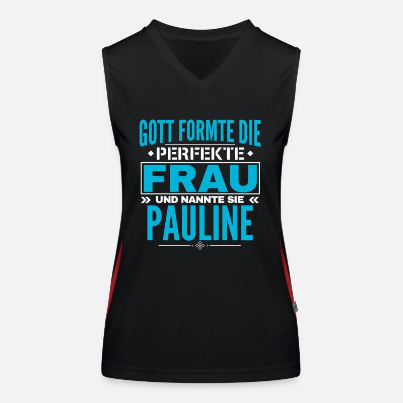 Pauline Name Design Women's Functional Contrast Tank Top