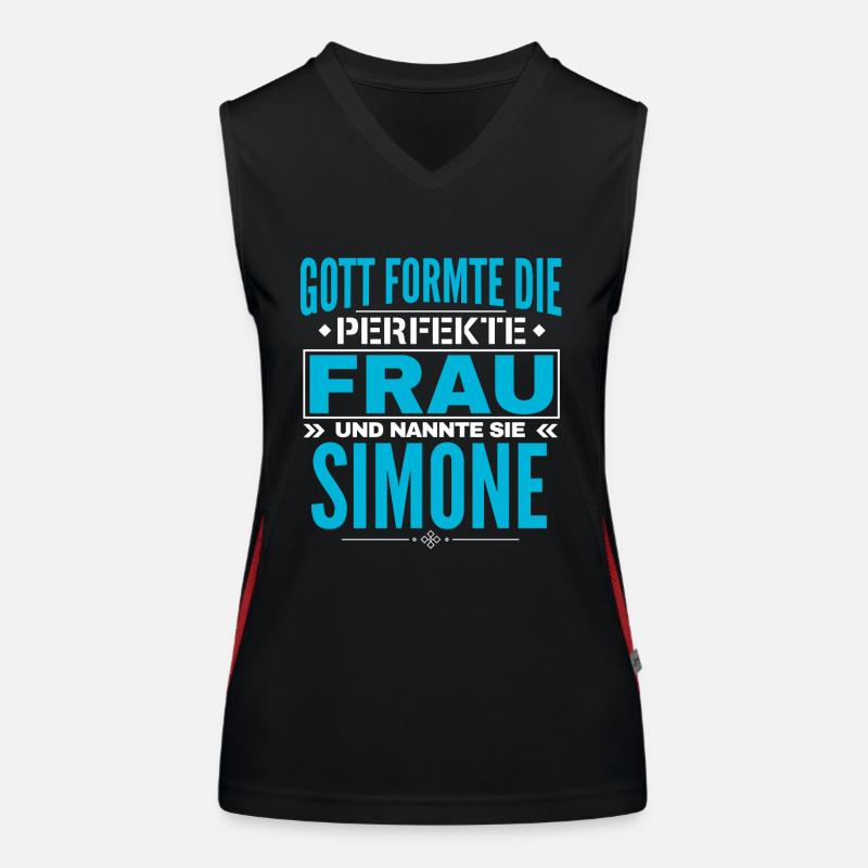 Simone Name Design Funktionelles Kontrast-Tank Top für Frauen
