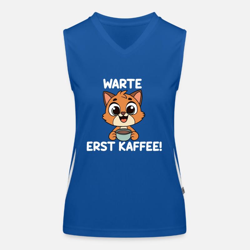 Warte Erst Kaffee Funktionelles Kontrast-Tank Top für Frauen