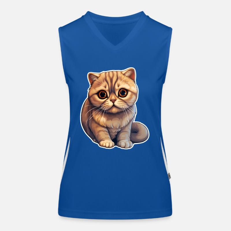 Scottish Fold Katze Funktionelles Kontrast-Tank Top für Frauen