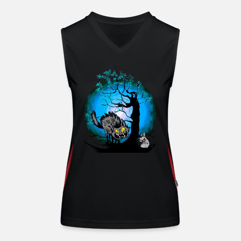 Halloween Cat Cats Mouse Women's Functional Contrast Tank Top
