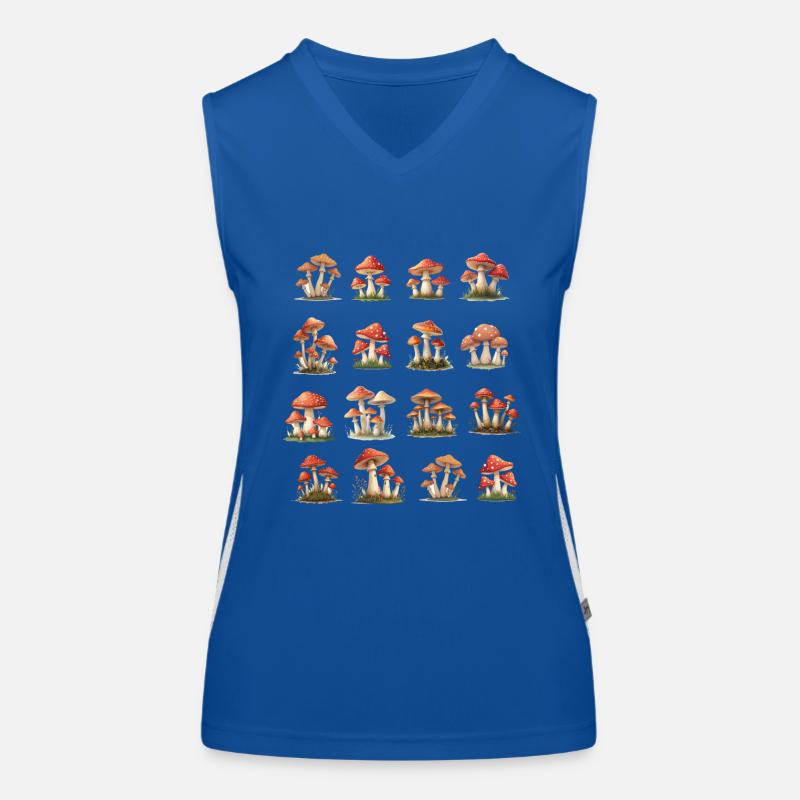 Rote Champignons Funktionelles Kontrast-Tank Top für Frauen