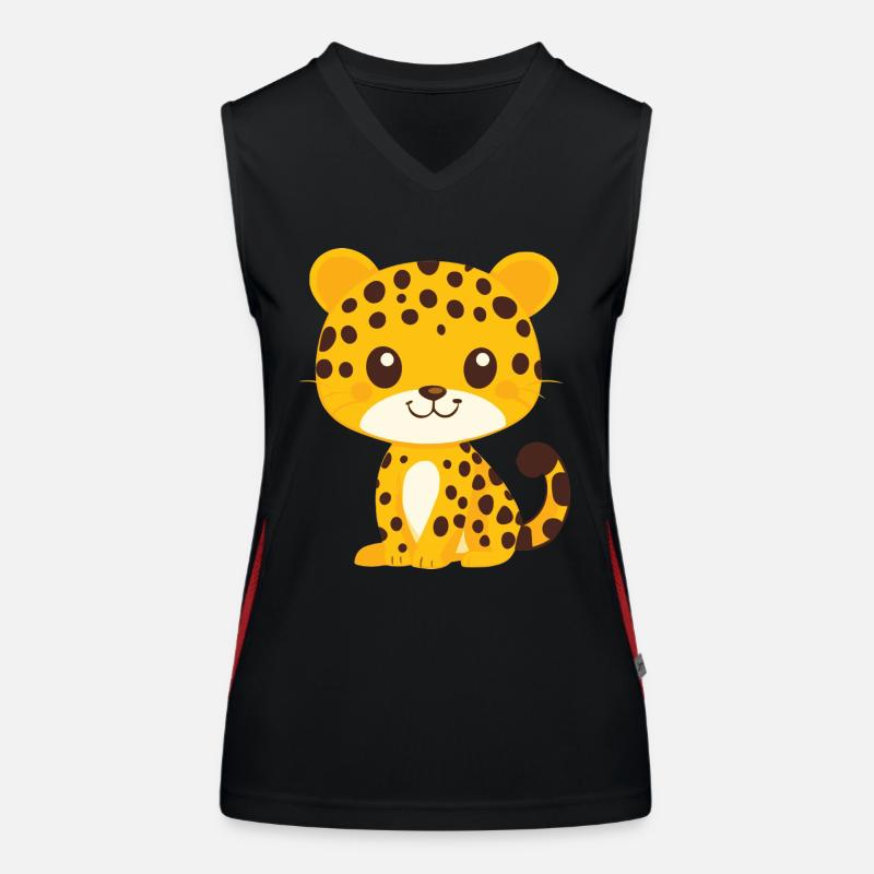 Petit léopard Débardeur respirant contrasté Femme