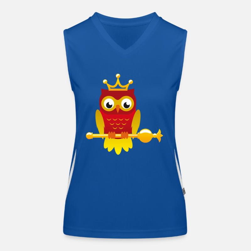 König Eule mit Zepter Funktionelles Kontrast-Tank Top für Frauen