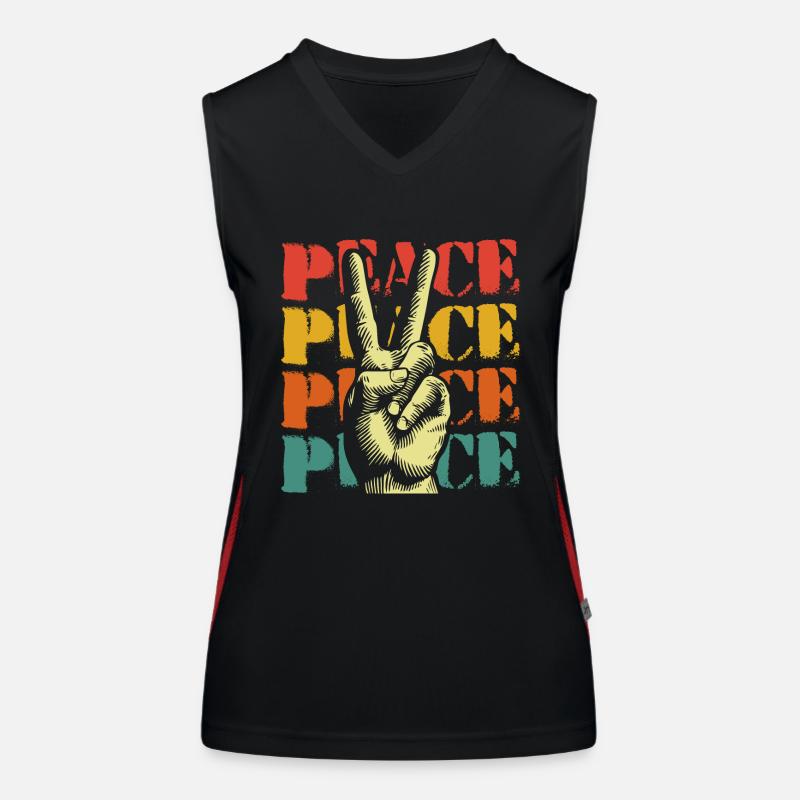 Peace Frieden Friedensbewegung Funktionelles Kontrast-Tank Top für Frauen