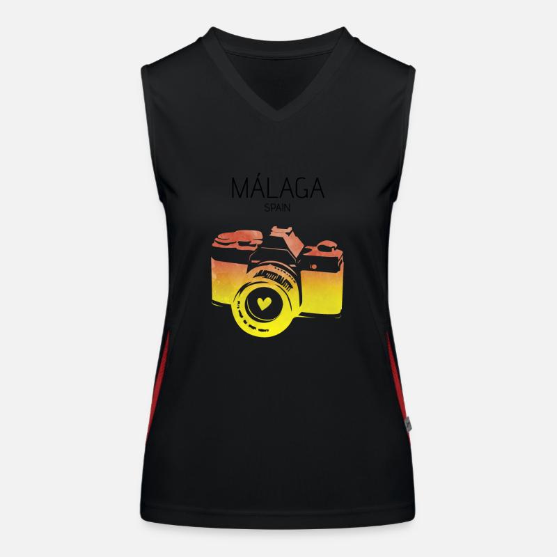 Camera Málaga Spain Women's Functional Contrast Tank Top