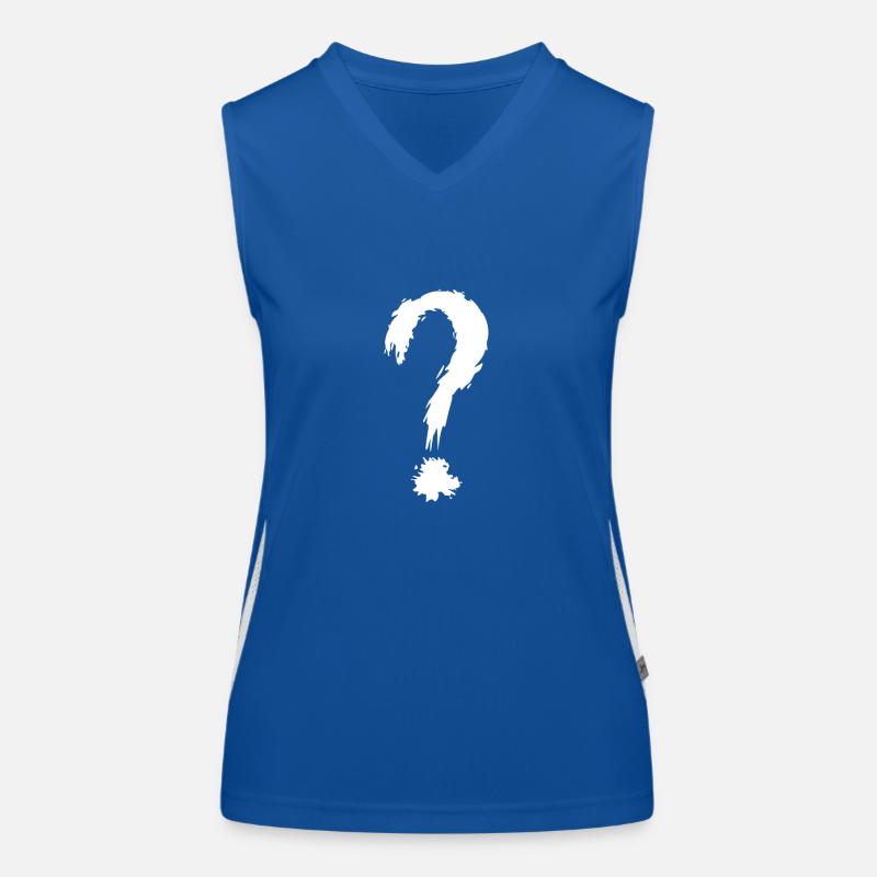 Fragezeichen weiß Funktionelles Kontrast-Tank Top für Frauen